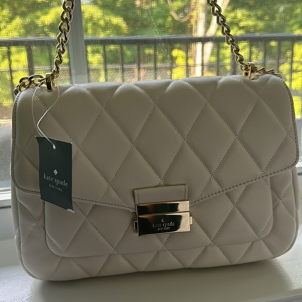 Kate Spade Carey Smooth Leather Bag in Nude